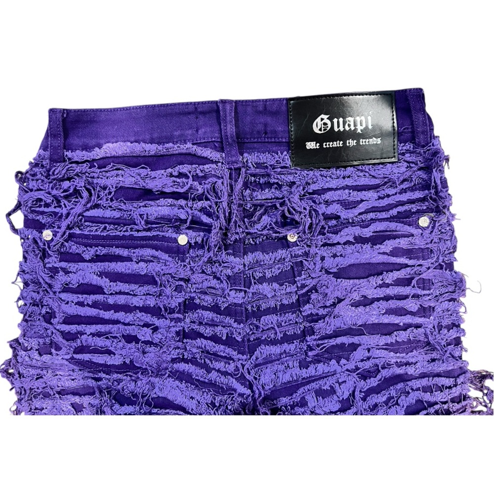 Guapi Jeans Mens 28 Purple Distressed Shredded Flare Pants
Brand New with Tags - Picture 13 of 13